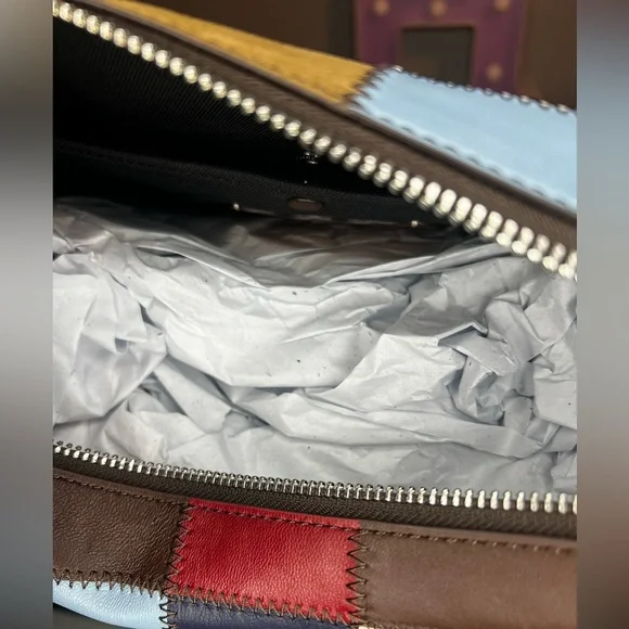 Coach Alter/Ego Shoulder Bag In Checkerboard Upcrafted Leather - Bluebell - Picture 10 of 11